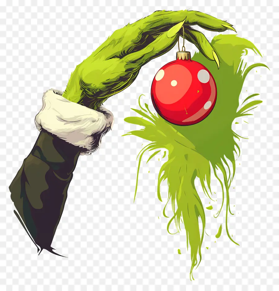 Grinch，Mano Verde PNG