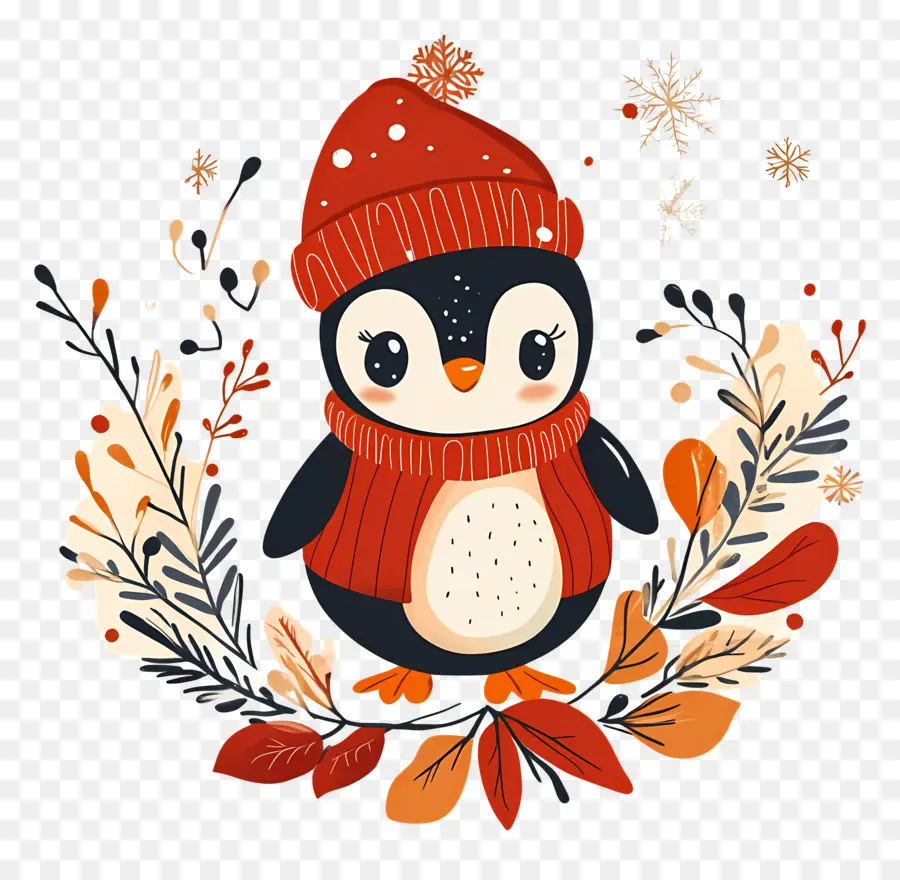 Pingüino De Navidad，Pingüino En Ropa De Invierno PNG