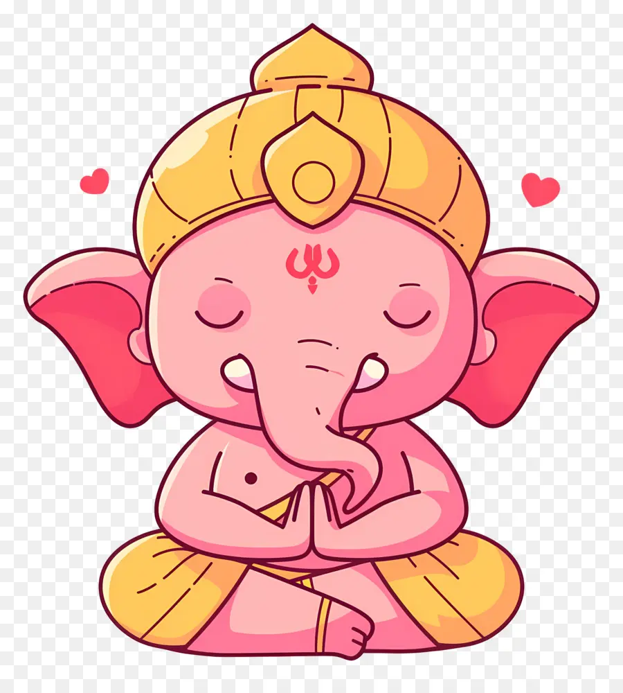 Señor Ganesha，Elefante Rosa PNG