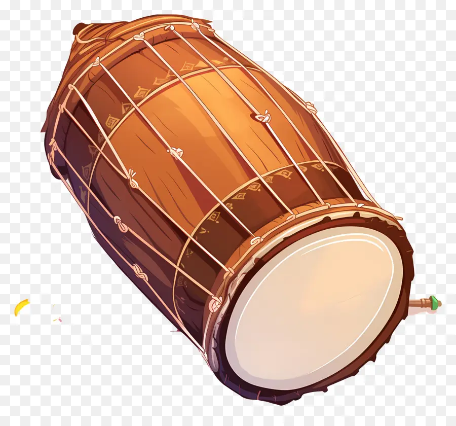 Dhol Lohri，Tambor Marrón PNG