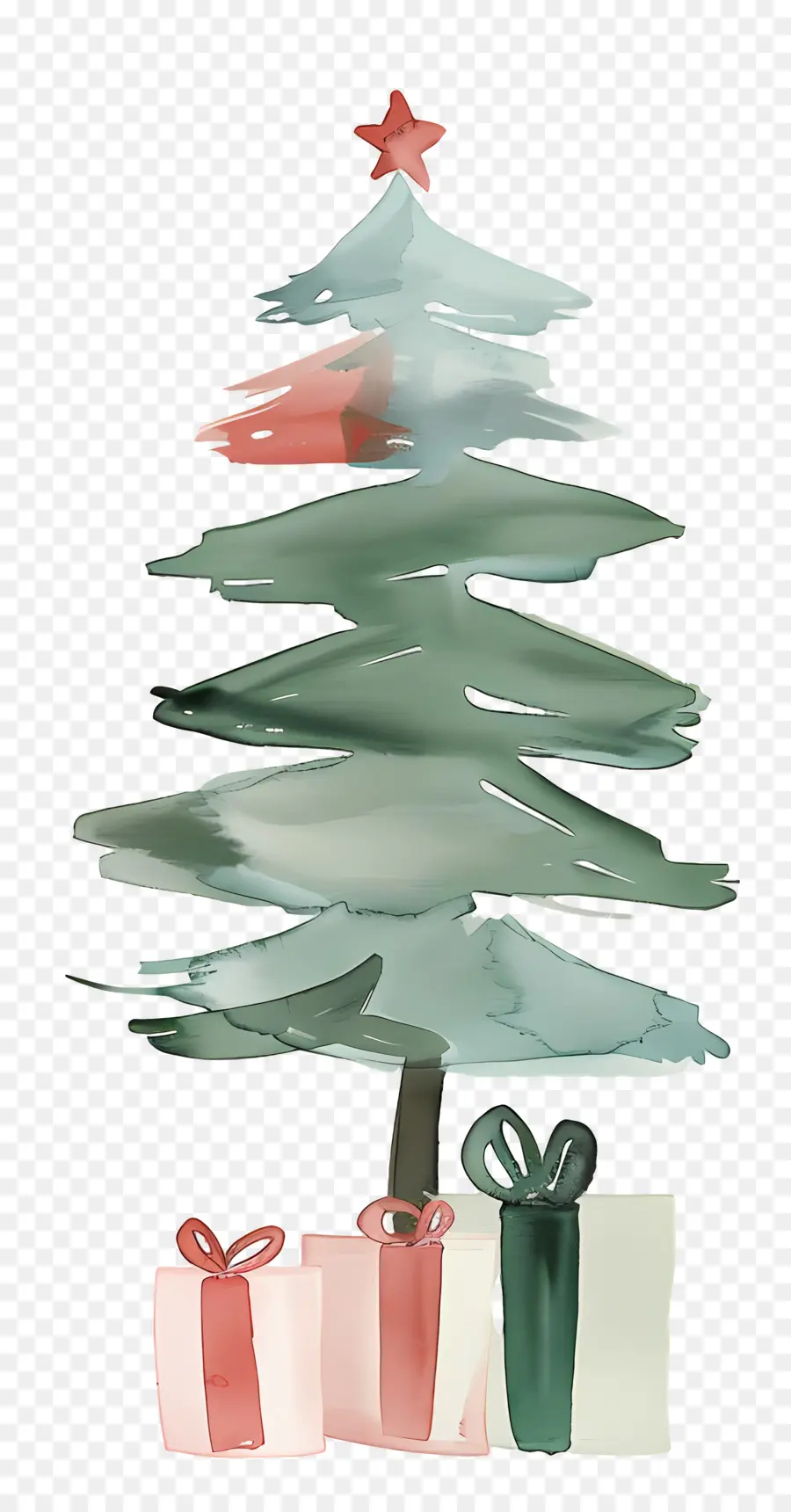 Árbol De Navidad Abstracto，Árbol De Navidad De Acuarela PNG