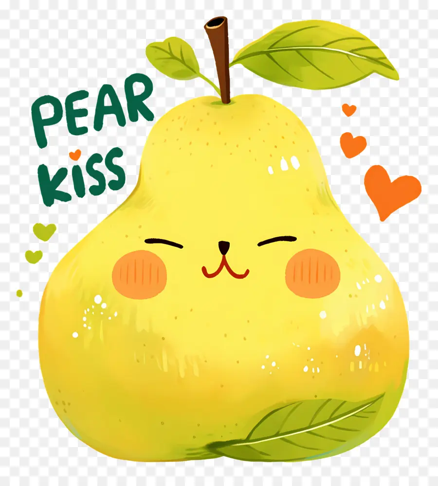 Beso De Pera，Pera Caricatura PNG