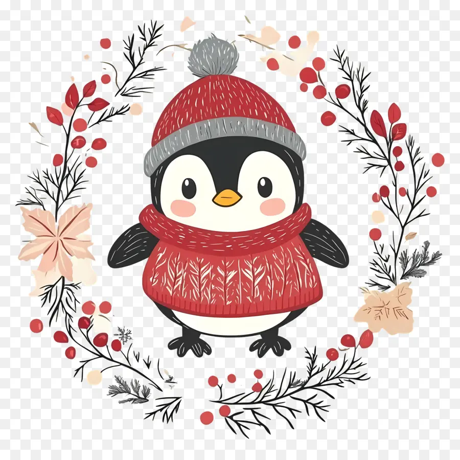 Pingüino De Navidad，Pingüino En Ropa De Invierno PNG