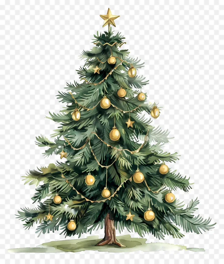 Árbol De Navidad De Acuarela，Árbol De Navidad PNG