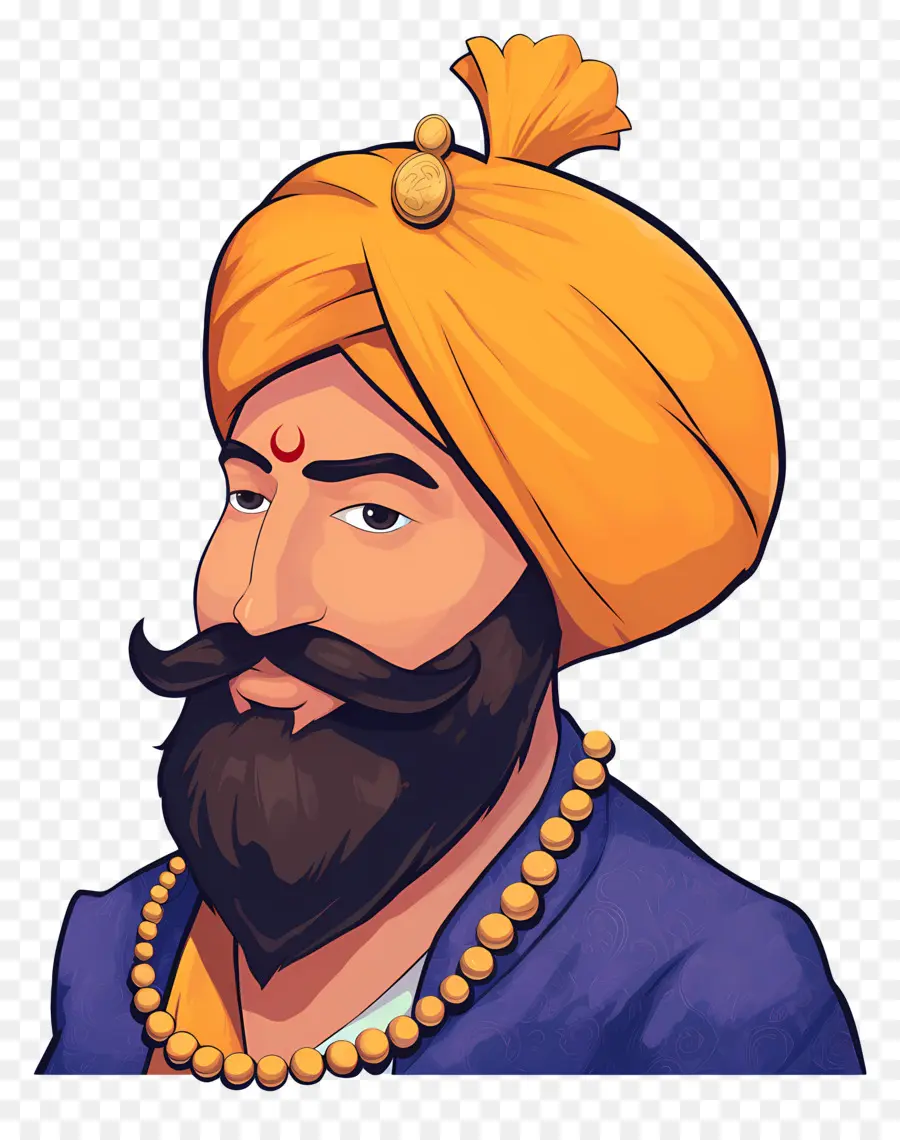 Gurú Govind Singh Jayanti，Hombre En Turbante PNG