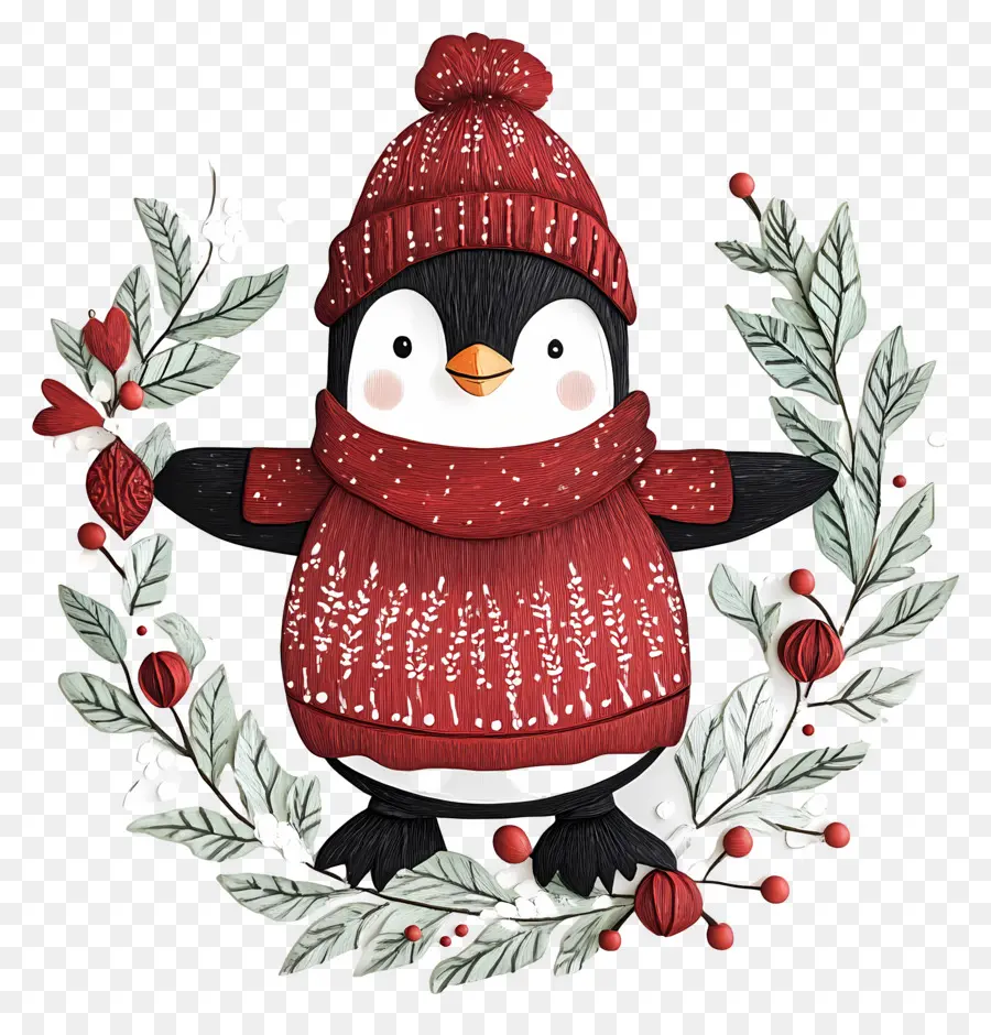 Pingüino De Navidad，Pingüino En Ropa De Invierno PNG