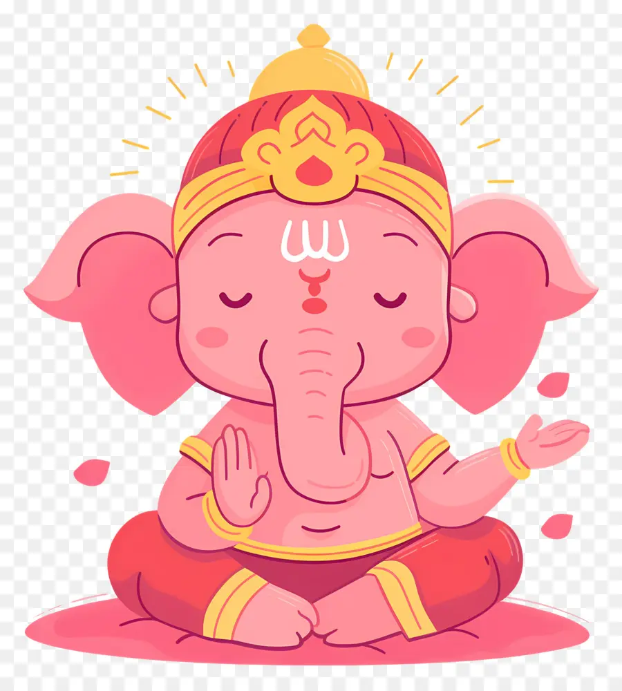 Señor Ganesha，Elefante Rosa PNG