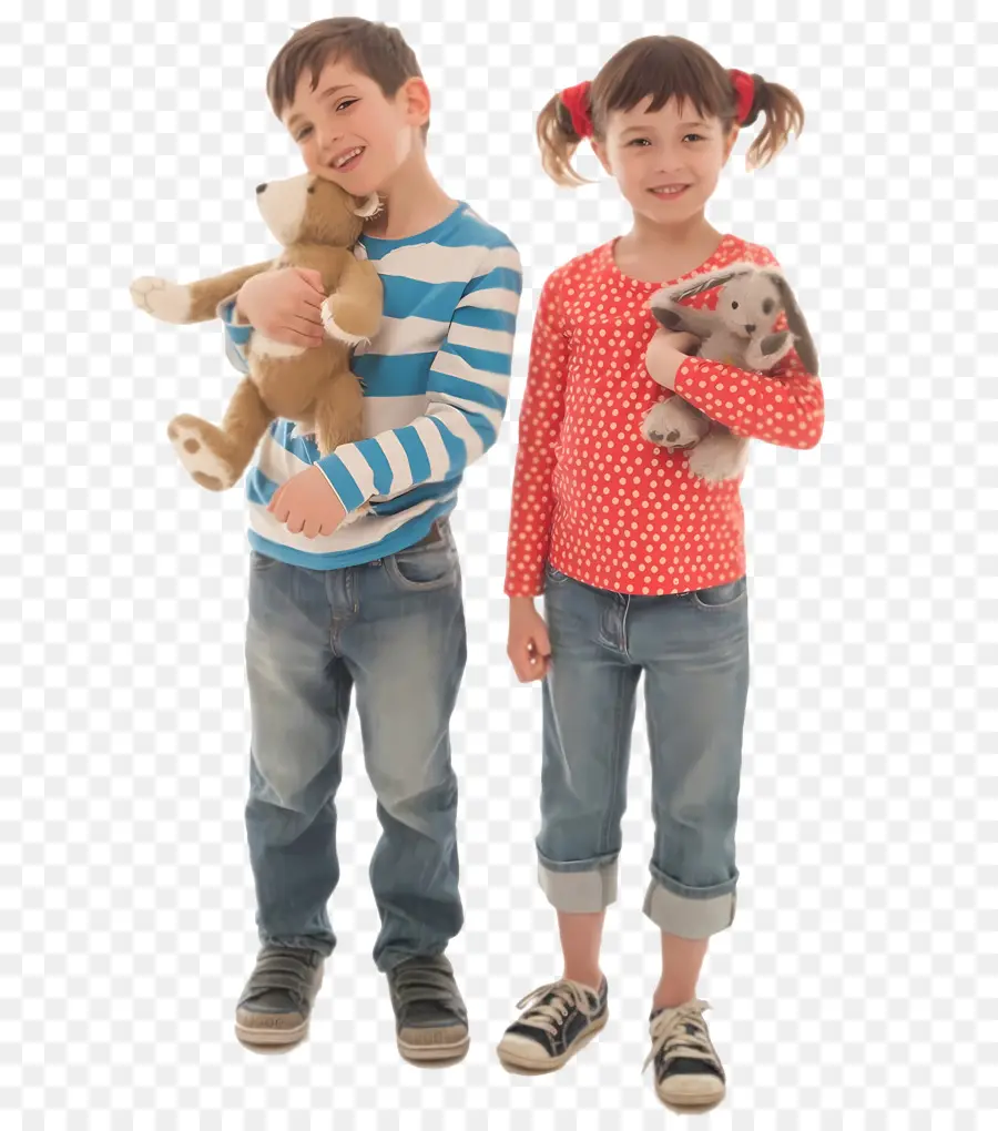 Topsy Y Tim，Niño Y Niña Con Juguetes PNG