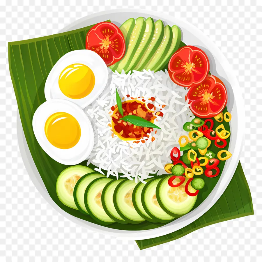 Nasi Lemak，Arroz Y Huevo PNG