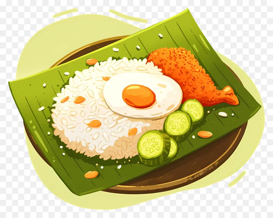 Nasi Lemak，Arroz Y Huevo PNG