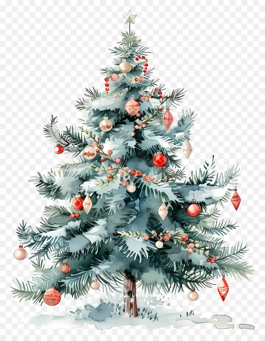 Árbol De Navidad De Acuarela，Árbol De Navidad PNG