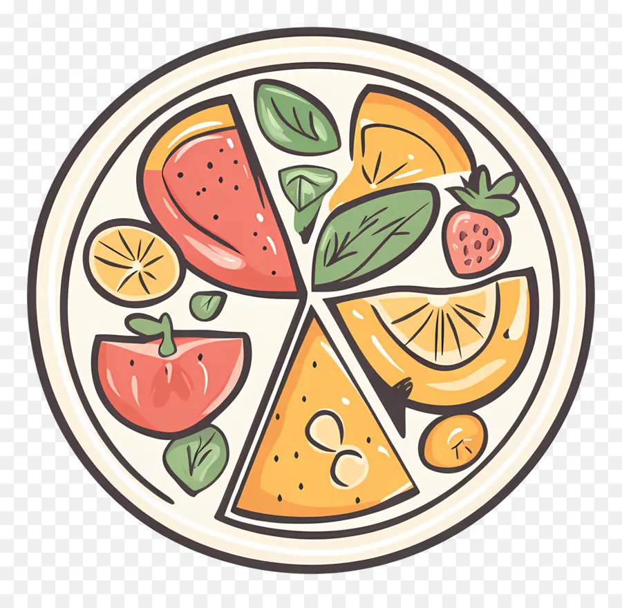 Logotipo De Comida，Plato De Frutas PNG