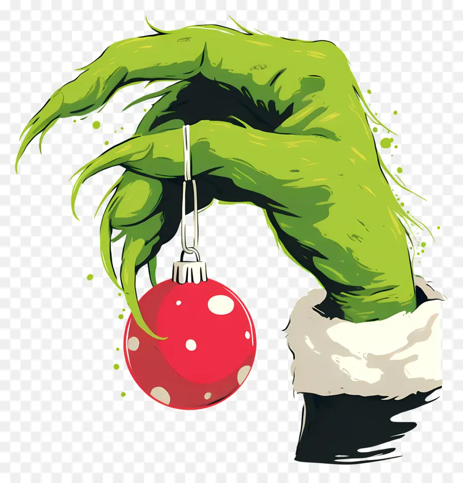 Grinch，Mano Verde PNG