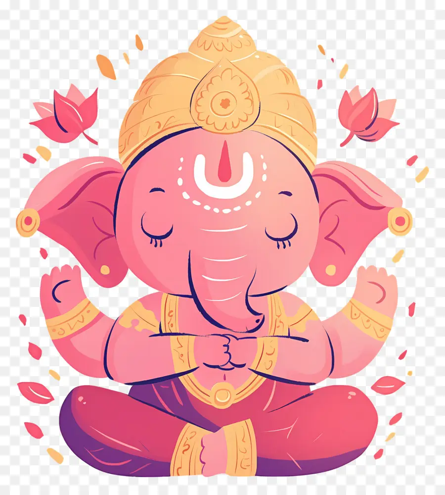 Señor Ganesha，Elefante Rosa PNG