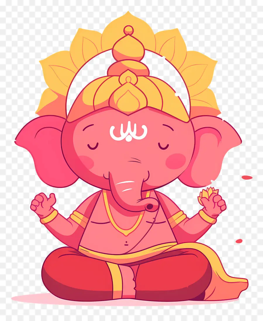 Señor Ganesha，Elefante Rosa PNG