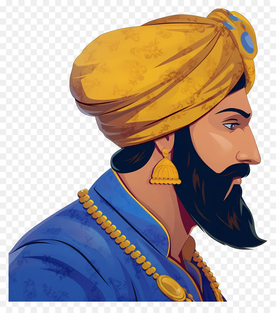 Gurú Govind Singh Jayanti，Hombre En Turbante PNG