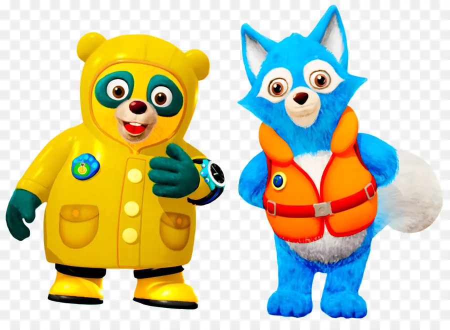 Agente Especial Oso，Oso Amarillo Y Zorro Azul PNG