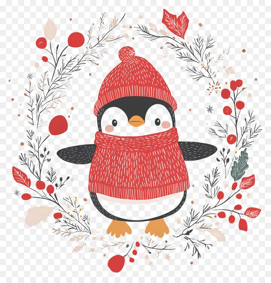 Pingüino De Navidad，Pingüino En Ropa De Invierno PNG