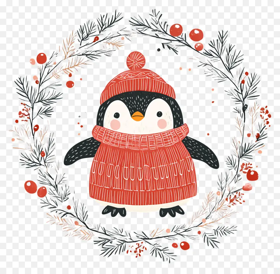 Pingüino De Navidad，Pingüino En Ropa De Invierno PNG