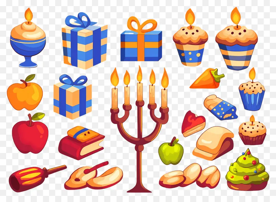 Decoración De Jánuca，Conjunto De Celebración De Hanukkah PNG