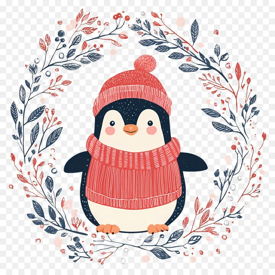 Pingüino De Navidad，Pingüino En Ropa De Invierno PNG