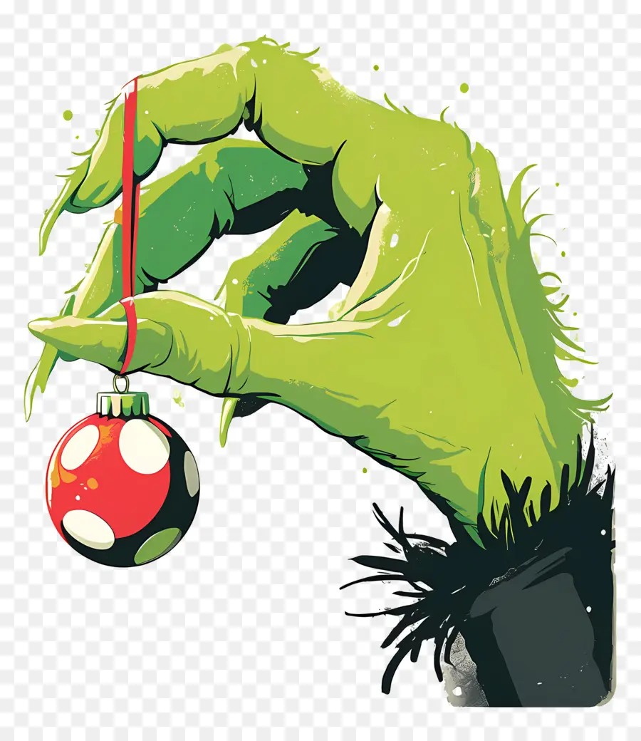 Grinch，Mano Verde PNG