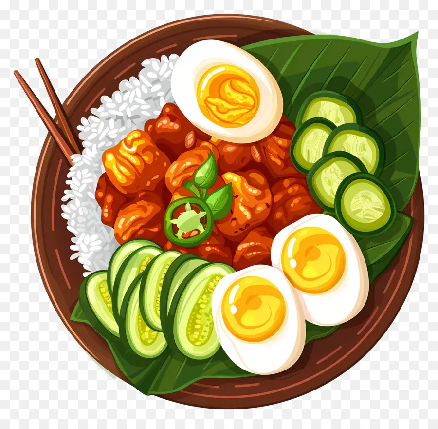 Nasi Lemak，Arroz Y Huevo PNG