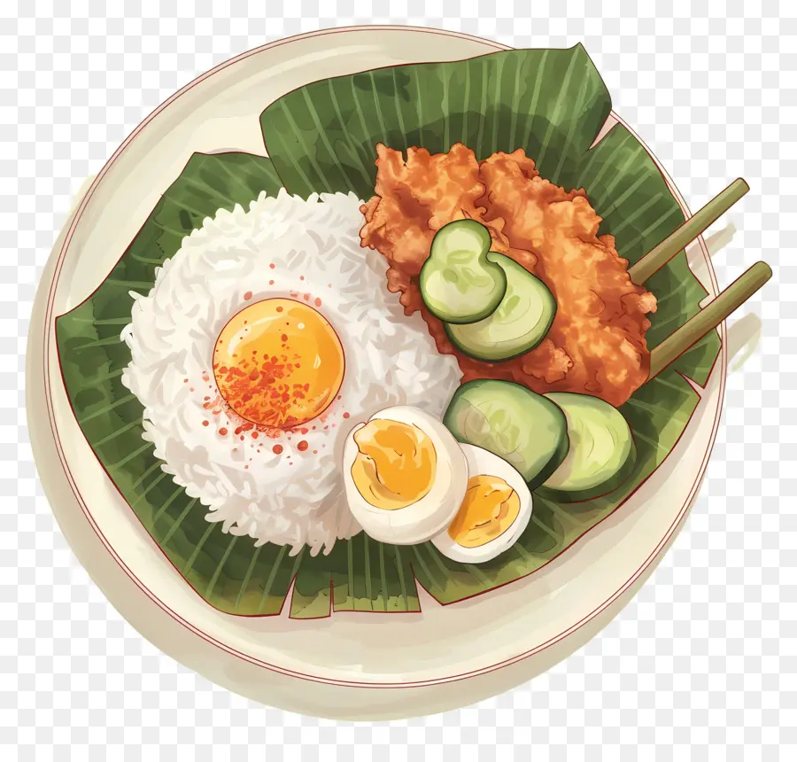 Nasi Lemak，Arroz Y Huevo PNG