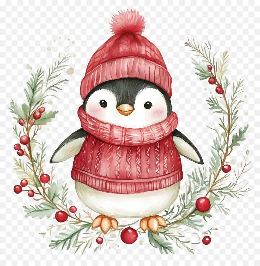 Pingüino De Navidad，Pingüino En Ropa De Invierno PNG