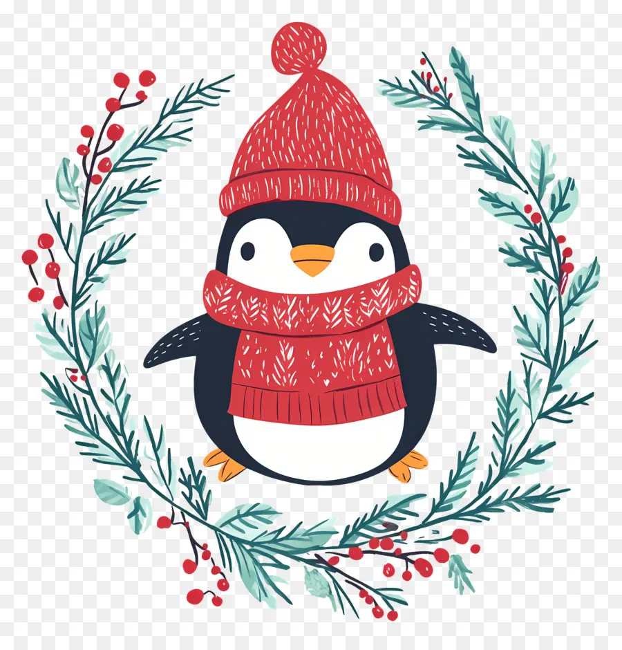 Pingüino De Navidad，Pingüino En Ropa De Invierno PNG