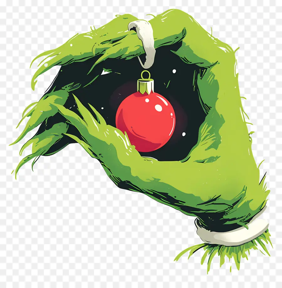 Grinch，Mano Verde PNG