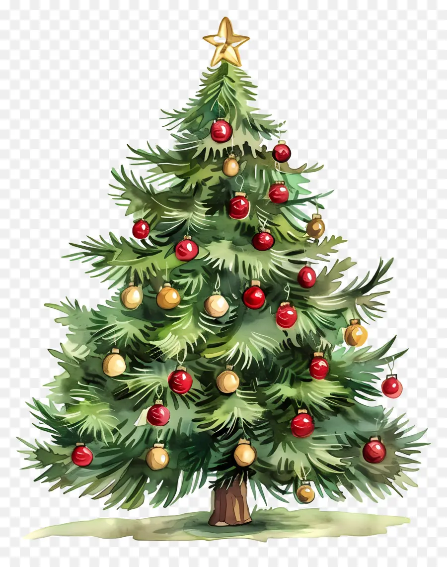 Árbol De Navidad De Acuarela，Árbol De Navidad PNG