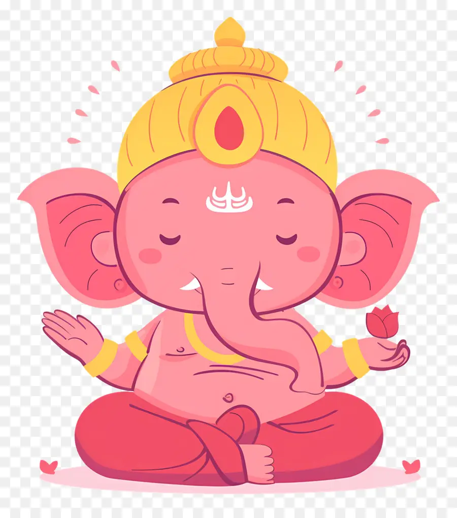 Señor Ganesha，Elefante Rosa PNG