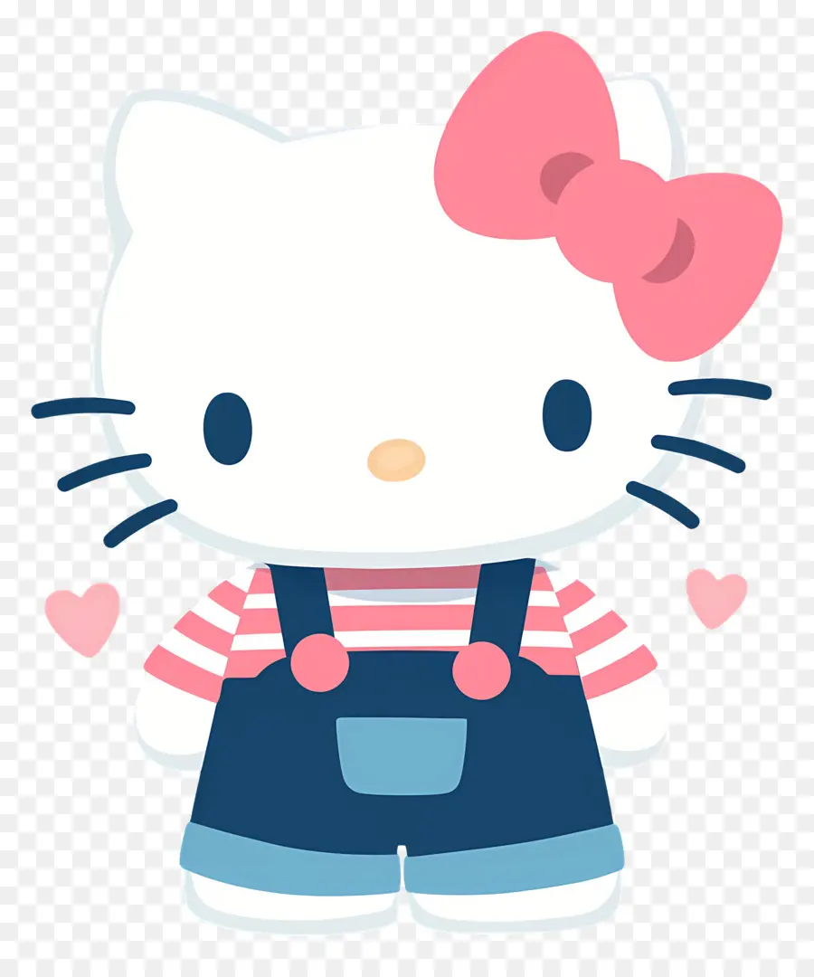 Lindo Hola Gatito，Lindo Personaje Con Lazo PNG