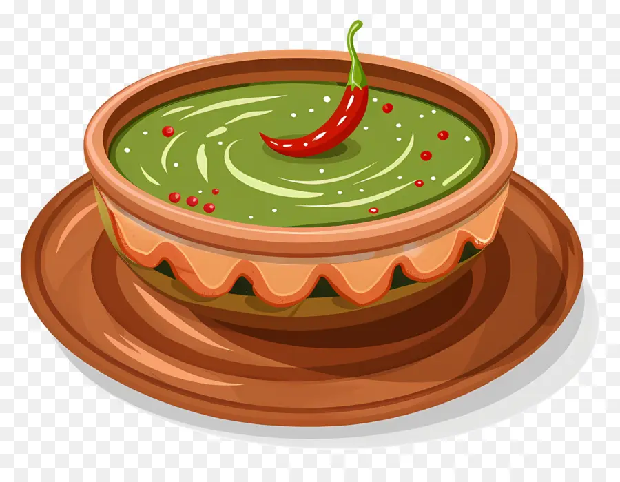 Comida India，Sopa Verde Con Chile PNG