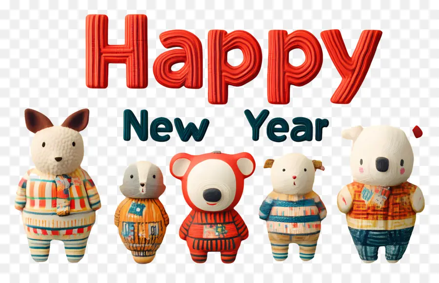 Feliz Año Nuevo，Feliz Año Nuevo Juguetes De Peluche PNG