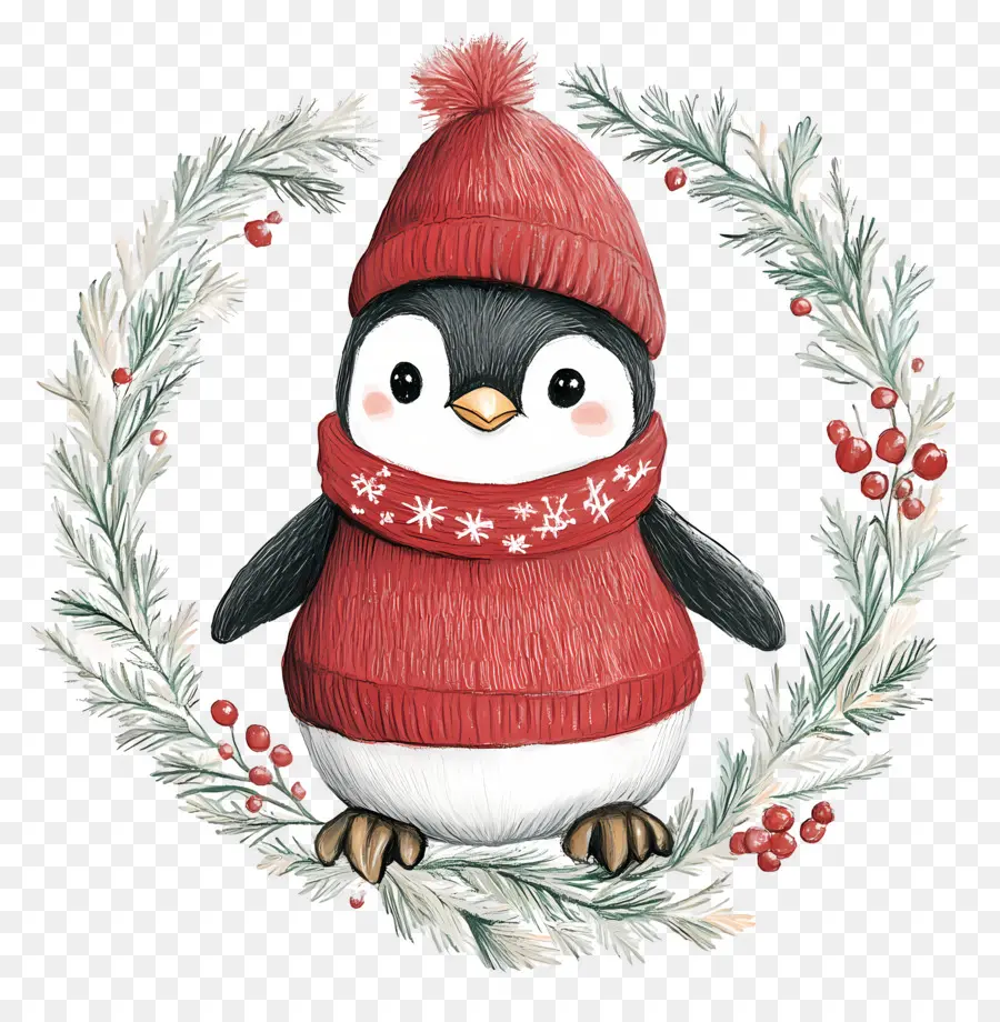 Pingüino De Navidad，Pingüino En Ropa De Invierno PNG