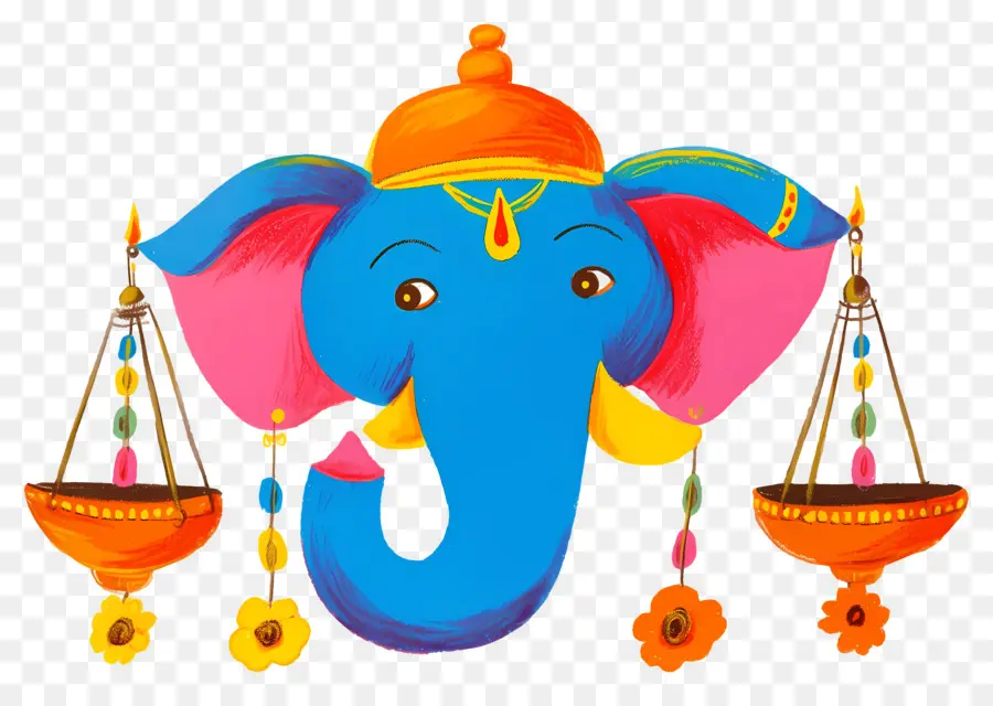 Ganesha Chaturthi，Elefante Azul PNG