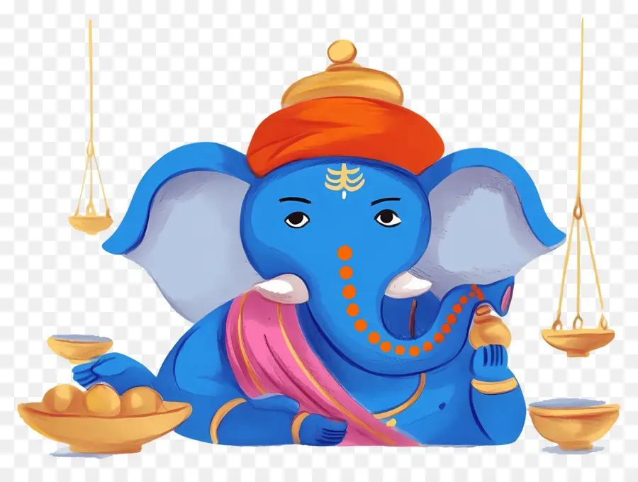 Ganesha Chaturthi，Elefante Azul PNG