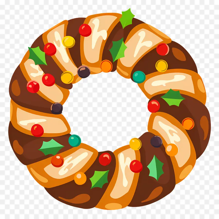 Pan De Navidad Español，Corona De Pan De Chocolate PNG