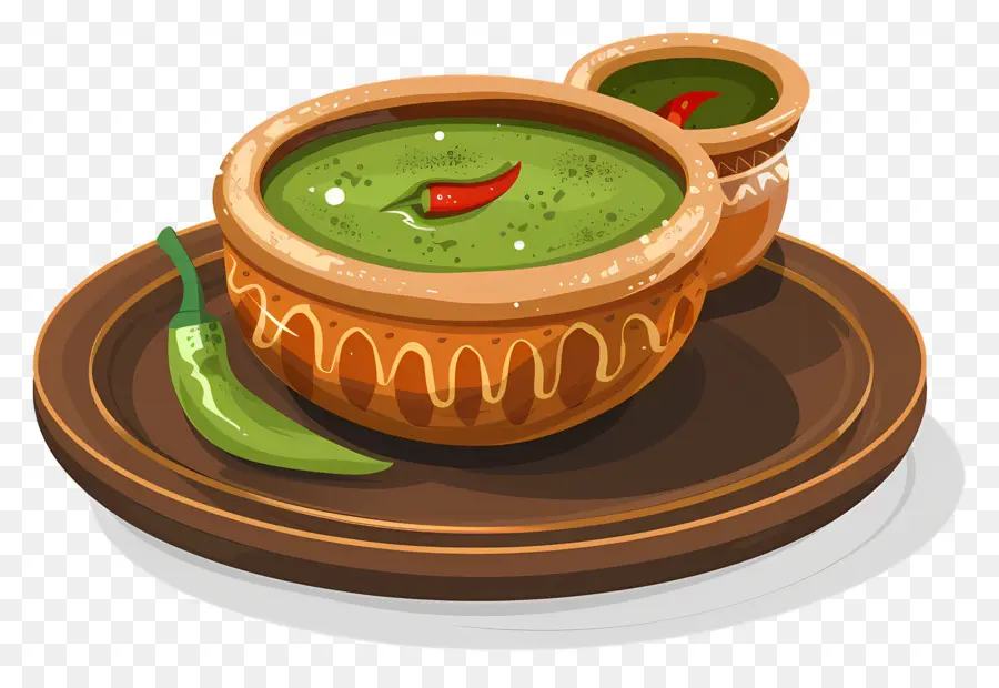 Comida India，Sopa Verde Con Chile PNG