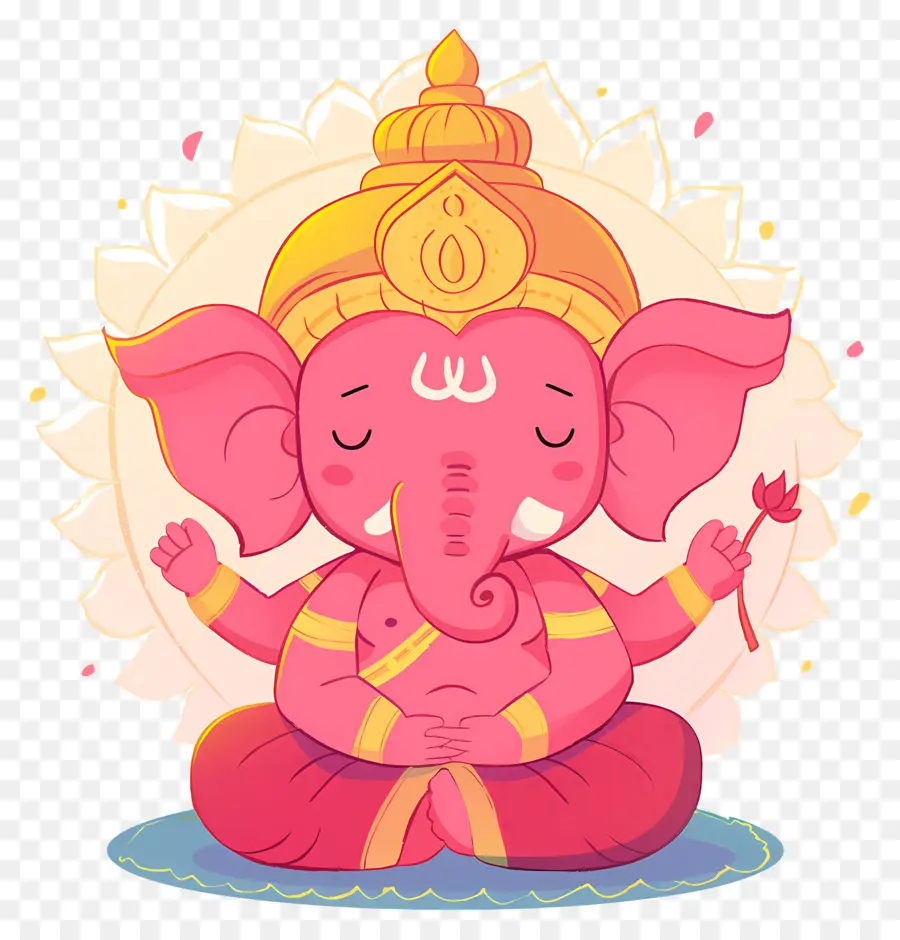 Señor Ganesha，Elefante Rosa PNG