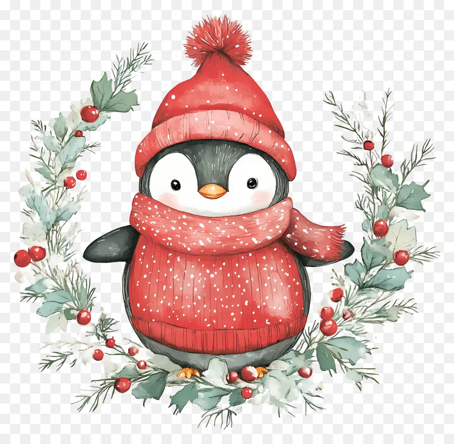 Pingüino De Navidad，Pingüino En Ropa De Invierno PNG