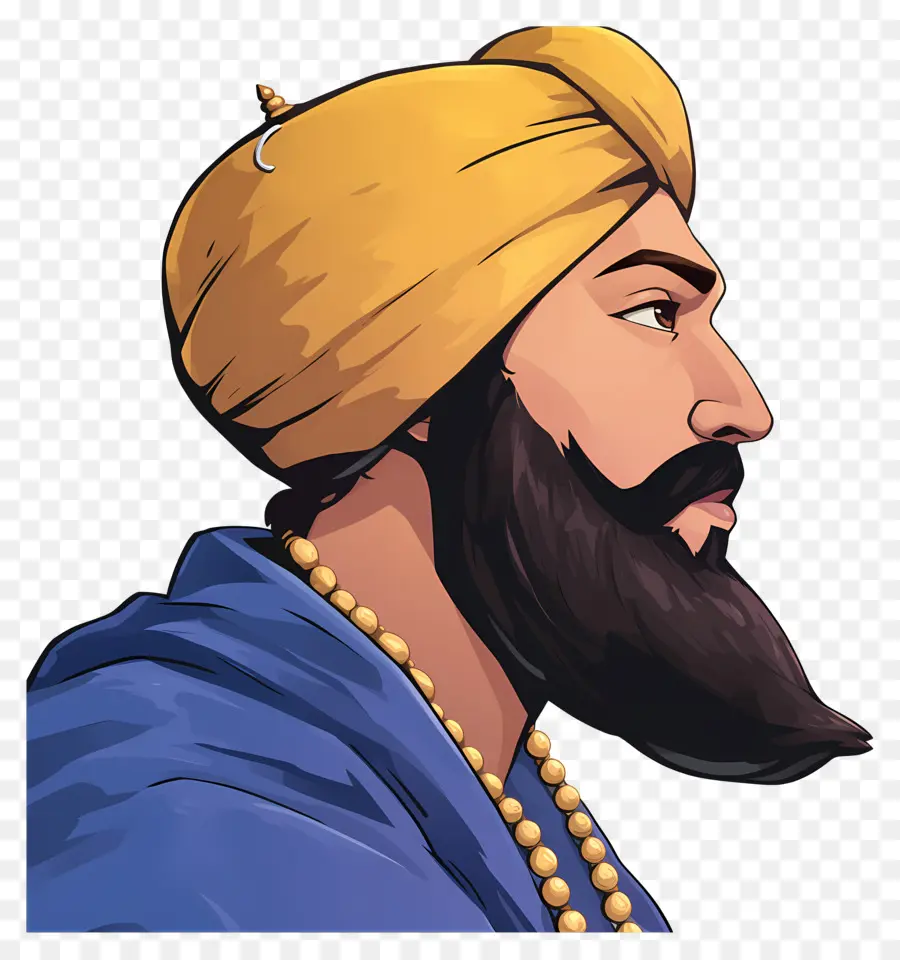 Gurú Govind Singh Jayanti，Hombre Con Turbante Señalando PNG