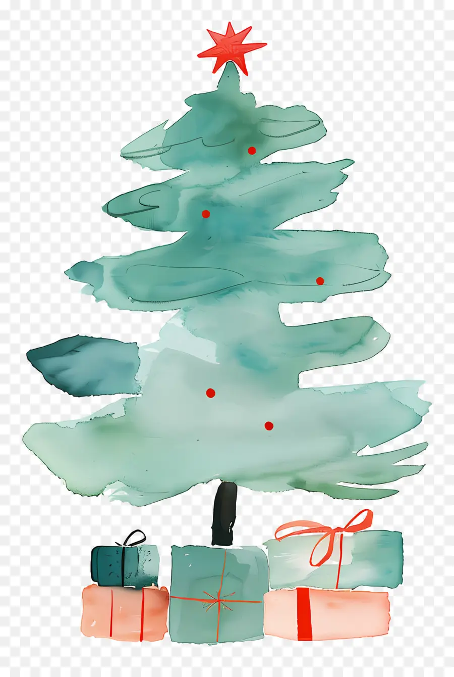 Árbol De Navidad Abstracto，Árbol De Navidad De Acuarela PNG