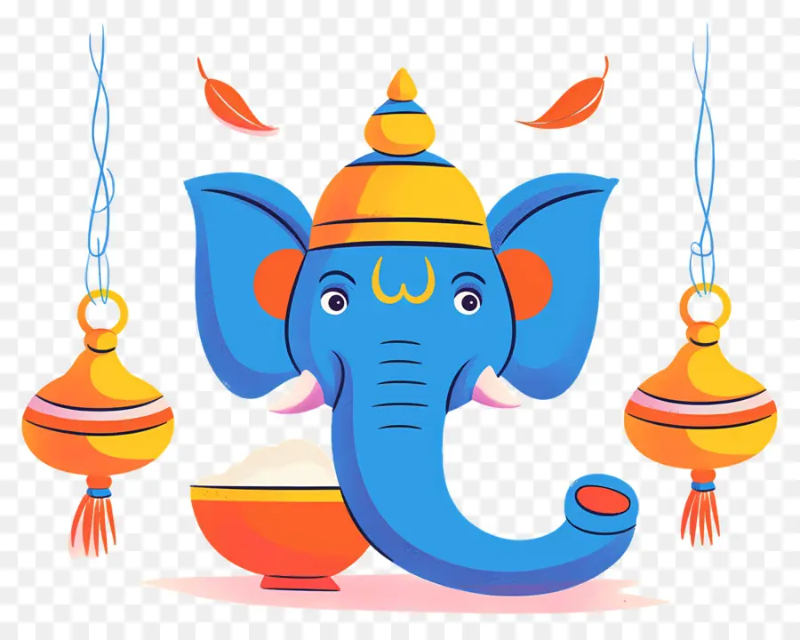 Ganesha Chaturthi，Elefante Azul PNG