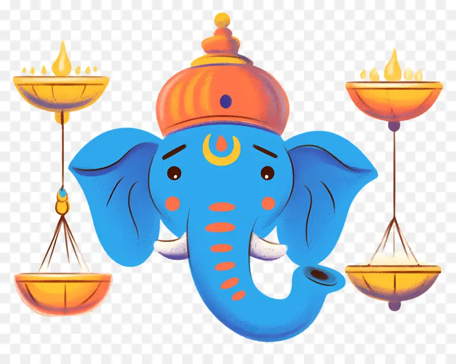 Ganesha Chaturthi，Elefante Azul PNG