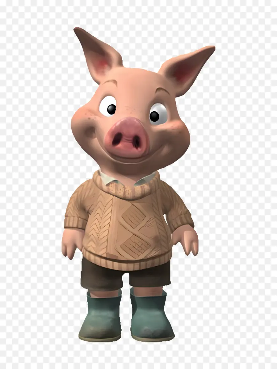 Cerdito，Cerdo De Dibujos Animados En Suéter PNG