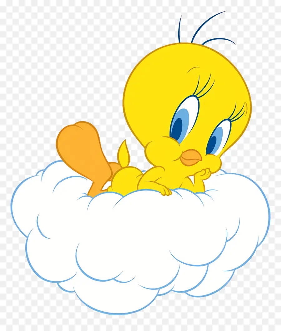 Piolín，Pájaro Amarillo En La Nube PNG