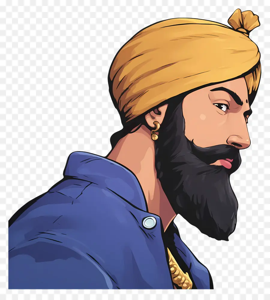 Gurú Govind Singh Jayanti，Hombre Con Turbante Señalando PNG